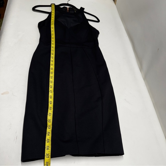 Ted Baker Sheer Panel Sleeveless Back Zip Bodycon Little Black Dress Sz 2 - Picture 7 of 12